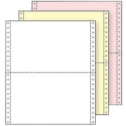 Paris Printworks Professional Multi-Use Printer & Copy Paper, White/Canary/Pink, 9 1/2" x 5 1/2", 2000 Forms Per Case, 13 Lb