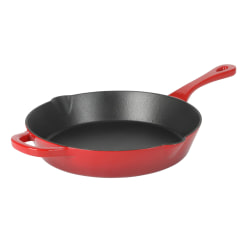 Crock-Pot Artisan Enameled Cast Iron Round Skillet, 10", Gradient Red