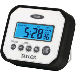 Taylor® Water And Impact Resistant 1-Day Timer, White/Black