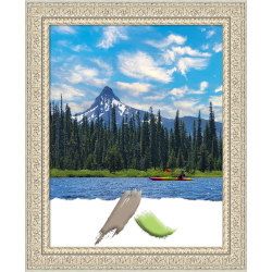 Amanti Art Fair Baroque Cream Wood Picture Frame, 27" x 33", Matted For 22" x 28"