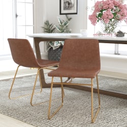 Flash Furniture Commercial Grade Dining Chairs, Light Brown/Gold, Set Of 2 Chairs