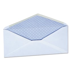 Universal® #10 Business Envelopes, Security Tint, Gummed Seal, White, Box Of 500