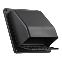 Lambro® 6-In. Plastic Wall Exhaust or Air Intake Vent with Hinged Screen and Removable Damper, Black, 351