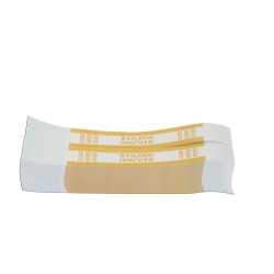 Currency Straps, Mustard, $10,000, Pack Of 1,000