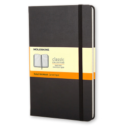 Moleskine Classic Hard Cover Notebook, 5" x 8-1/4", Ruled, 240 Pages, Black