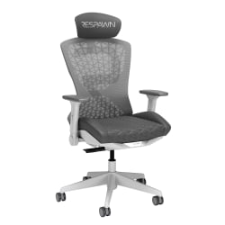 RESPAWN SPIRE Ergonomic Mesh Office Gaming Chair - High Back Home PC Computer Desk Reclining Gaming Chair, Adjustable Armrests, Adjustable Headrest, Knitted Mesh Back, Cooling Gel Seat - Ghost White