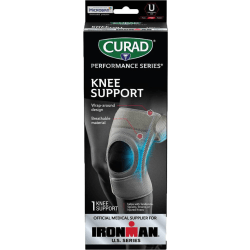 CURAD® Performance Series Adjustable Knee Support With Side Stabilizers, Universal, Black