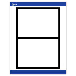 Avery® Printable Invitation Cards With Sure Feed® Technology, S00-DMA-PRMWC10, Rectangle, 5" x 7", Matte White, Preprinted Double Black Border Design, Pack Of 20