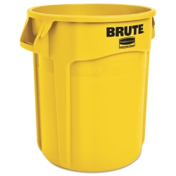 Rubbermaid® Vented Round Brute Container, 20 gal, Plastic, Yellow