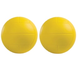 Champion Sports Coated High Density Foam Volleyballs, 7-1/2", Yellow, Pack Of 2 Balls
