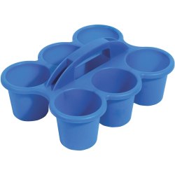 Deflecto Antimicrobial Kids 6 Cup Caddy - 6 Compartment(s) - 5.29"x12.07"x 9.55"D, Blue