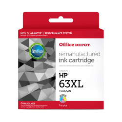 Office Depot Brand® 118133 Remanufactured Tri-Color High Yield Ink Cartridge Replacement for HP 63XL