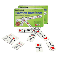 Learning Advantage® The Original Fraction Dominoes, Grade 3 to 7, Pack Of 2 Sets
