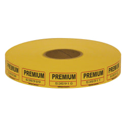 Office Depot® Brand 80% Recycled Ticket Roll, Single Coupon, Premium, Yellow, Roll Of 2,000