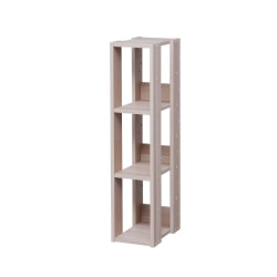 IRIS Mado 35"H 3-Shelf Slim Open Shelving Unit, Light Brown