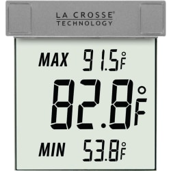 La Crosse Technology WS-1025U Outdoor Window Thermometer - 13°F (-25°C) to 158°F (70°C) - Easy to Read, Auto-reset, Weather Resistant - For Outdoor