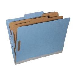 SKILCRAFT® 6-Part 2" Prong Expandable Classification Folders, Letter Size, 30% Recycled, Dark Blue, Box Of 10 (AbilityOne 7530-01-600-6971)