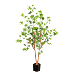 Nearly Natural 4’H Artificial Maple Tree, 48"H x 24"W x 24"D, Green/Black