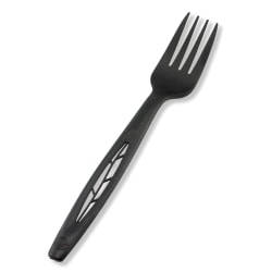 Stalk Market Compostable Cutlery Forks, Pearlescent Black, Pack Of 1000
