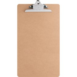 Business Source Hardboard Clipboard - 9" x 15 1/2" Sheet Size - Hardboard - Brown - 1 Each
