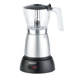 Brentwood 6-Cup Cordless Electric Moka Pot Espresso Machine, Silver