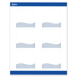 Avery® Printable Labels With Sure Feed® Technology, S00-EV8, Square, 3" x 3", Matte White With Preprinted Blue Waves Design, Pack Of 60