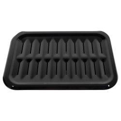 Certified Appliance Accessories® Heavy-Duty Porcelain Nonstick Broiler Pan And Grill Set, 13"L x 8-3/4"W x 1-3/8"H, Black