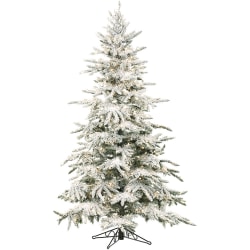 Fraser Hill Farm Artificial Flocked Mountain Pine Christmas Tree With Multicolor LED Lighting, 9'