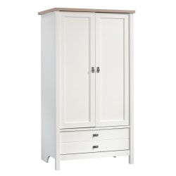 Sauder® Cottage Road Storage Armoire, 1 Adjustable And 1 Fixed Shelf, Soft White