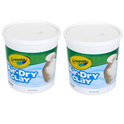 Crayola® Air-Dry Clay, 5 Lb, White, Pack of 2 Tubs