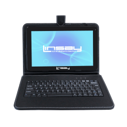Linsay F10 Tablet, 10.1" Screen, 2GB Memory, 64GB Storage, Android 13, With Black Keyboard, F10XHDBK