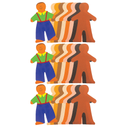 Roylco Paper Doll Pads, 10" x 8", Assorted Skin Tones, 40 Sheets Per Pad, Set Of 3 Pads