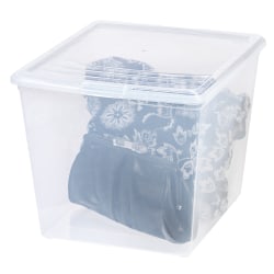 Office Depot® Brand Plastic Storage Box, 34 Quarts, Clear