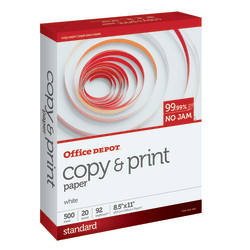Office Depot® Brand Multi-Use Printer & Copier Paper, Letter Size (8 1/2" x 11"), Ream Of 500 Sheets, 20 Lb, White