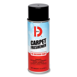 Big D Industries No-Vacuum Carpet Freshener, Fresh Scent, 14 oz Aerosol Spray, 12/Carton