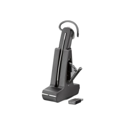 Poly Savi 8245 UC, Unlimited Talk Time - Standard - headset - in-ear - convertible - DECT 6.0 - wireless