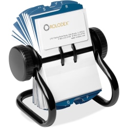 Rolodex Rotary A-Z Index Business Card Files - 400 Card Capacity - For 2.25" x 4" Size Card - 24 Index Guide - Black