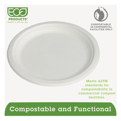 Eco-Products® Sugarcane Plates, 9" Diameter, Pack Of 500