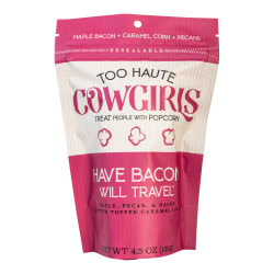 Too Haute Cowgirls Have Bacon Will Travel Popcorn, 4.5 Oz, Case Of 12 Bags