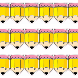 Creative Teaching Press® EZ Borders, Doodle Pencils, 48’ Per Pack, Set Of 3 Packs