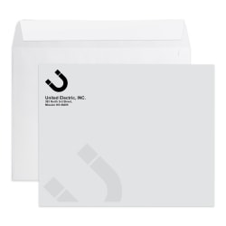 Peel & Seal, White Wove Open Side Catalog Mailing Envelopes, Black Ink, Custom 9" x 12", Box Of 500