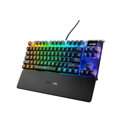 SteelSeries Apex 7 TKL - Keyboard - with display - backlit - USB - US - key switch: SteelSeries QX2 blue