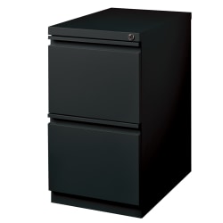 WorkPro® 23"D Vertical 2-Drawer Mobile Pedestal File Cabinet, Black