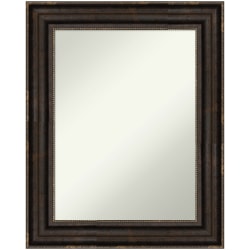 Amanti Art Non-Beveled Rectangle Framed Bathroom Wall Mirror, 30-1/4" x 24-1/4", Stately Bronze