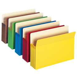 Smead® Color File Pockets, 3 1/2" Expansion, 9 1/2" x 14 3/4", Assorted Colors, Pack Of 5