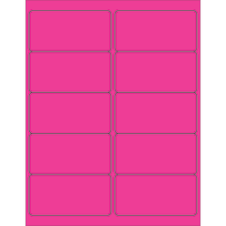 Tape Logic® Permanent Labels, LL178PK, Rectangle, 4" x 2", Fluorescent Pink, Case Of 1,000