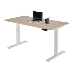 Realspace® Magellan Performance Electric 60"W Height-Adjustable Standing Desk, Natural Oak