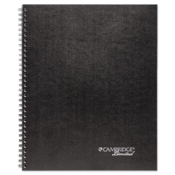Cambridge® Limited® 30% Recycled Business Notebook, 8 1/2" x 11", 1 Subject, Legal Ruled, 80 Sheets, Black (06062)