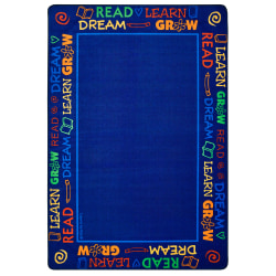 Carpets for Kids® Premium Collection Read To Dream Border Activity Rug, 8' x 12', Blue