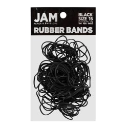 JAM Paper® Rubber Bands, Black, Size 16, Pack Of 100 Rubber Bands